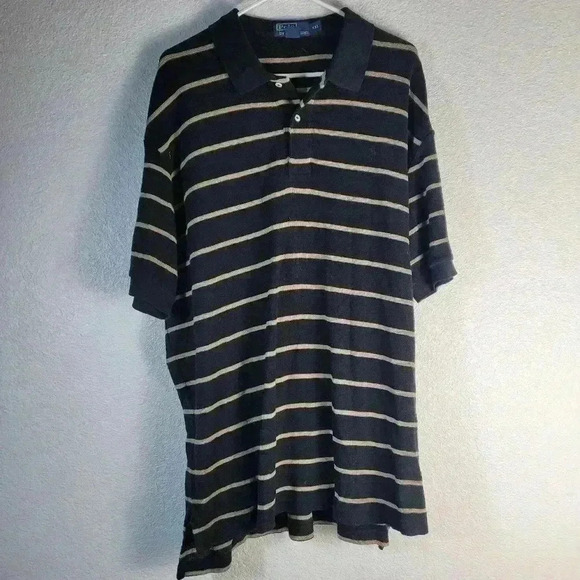 Polo Ralph Lauren Other - Vintage Polo Ralph Lauren Polo Black and Yellow Striped Sz XXL